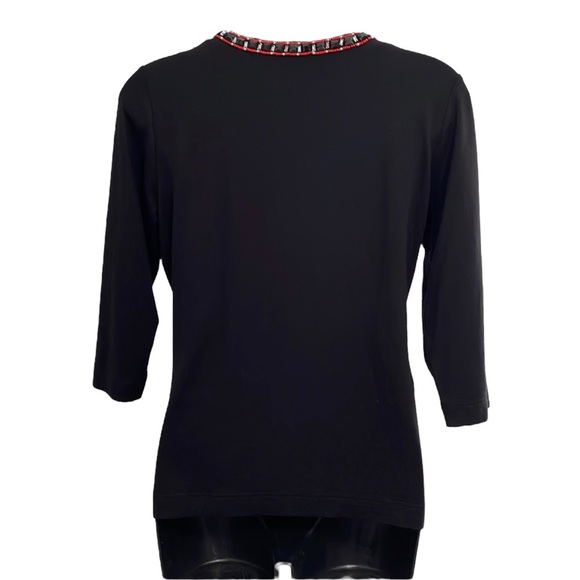 ESCADA black top, beaded embellishment on neckline, size 6, EUC - Picture 5 of 10